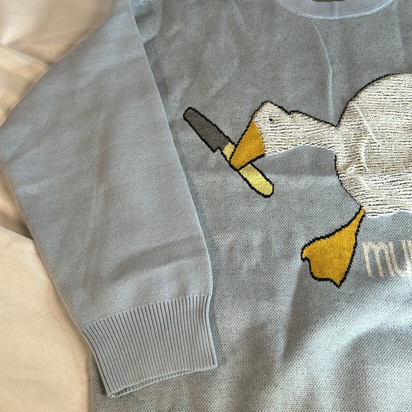 AELFRIC EDEN CUTE MURDER GOOSE PATTERN KNIT SWEATER. Size L. NWT - Picture 7 of 11